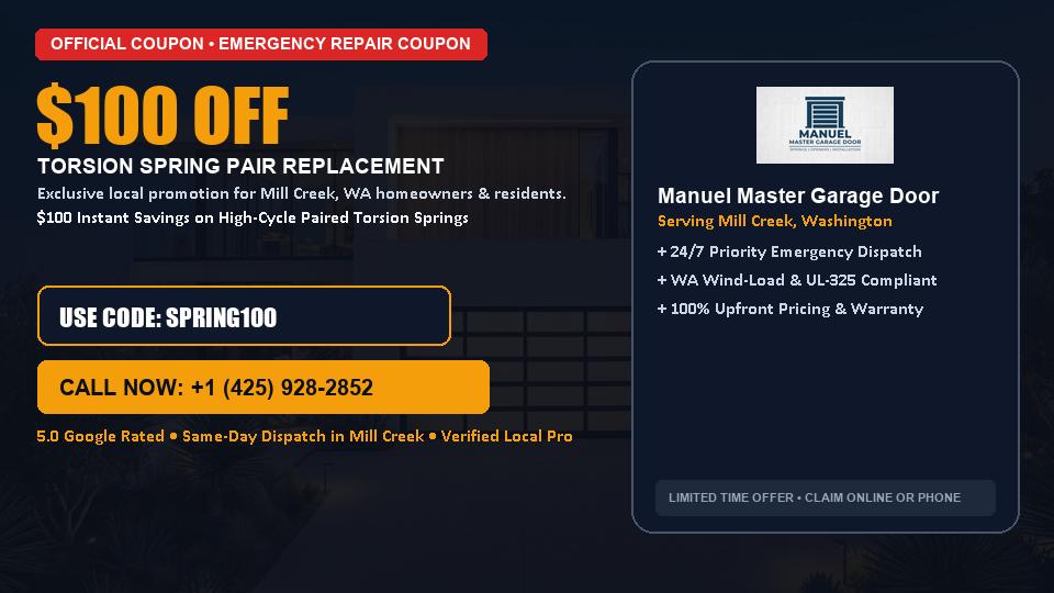 Manuel Master Garage Door $100 OFF Dual Torsion Spring Replacement